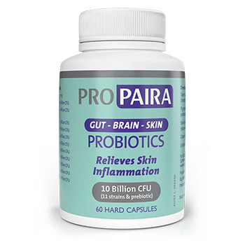 Gut-Brain-Skin Probiotics - Relieves Skin Inflammation 60 Capsules Gut-Brain-Skin Probiotics - Relieves Skin Inflammation 60 Capsules