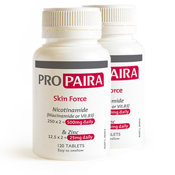 PROPAIRA Skin Force 120 x 2 Tablets (Niacinamide & Zinc Supplement) to support Propaira topical products (Twin Pack) PROPAIRA Skin Force 120 x 2 Tablets (Niacinamide & Zinc Supplement) to support Propaira topical products (Twin Pack)