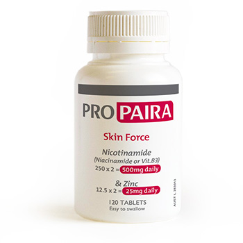 PROPAIRA Skin Force 120 Tablets (Niacinamide & Zinc Supplement) to support Propaira topical products PROPAIRA Skin Force 120 Tablets (Niacinamide & Zinc Supplement) to support Propaira topical products